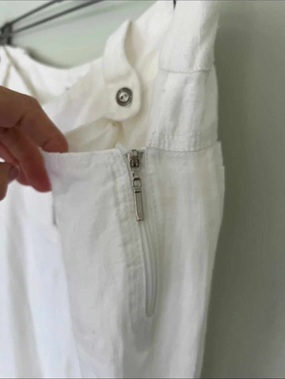 White Linen Wide-Leg Pants